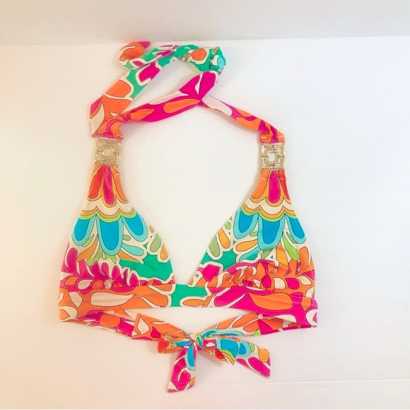 Trina Turk Multi-Color Embellished Bikini Top - Picture 2 of 9